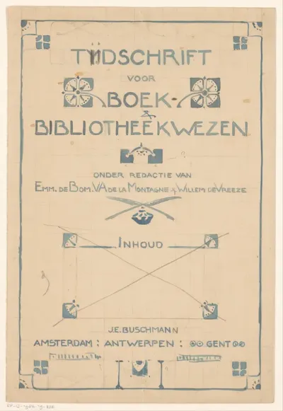 Omslagontwerp voor: Tijdschrift voor boek- en bibliotheekwezen, 1903