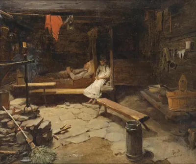 On a mountain hut