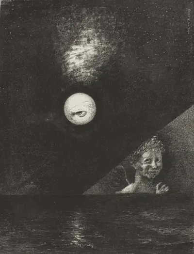 On the Horizon the Angel of Certitude, and in the Somber Heaven a Questioning Eye, plate four from To Edgar Poe