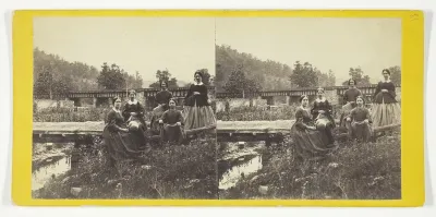 On the Juniata. The Five Fair Ladies, No. 519 from the series "The Picturesque on the Pennsylvania Central Railroad"