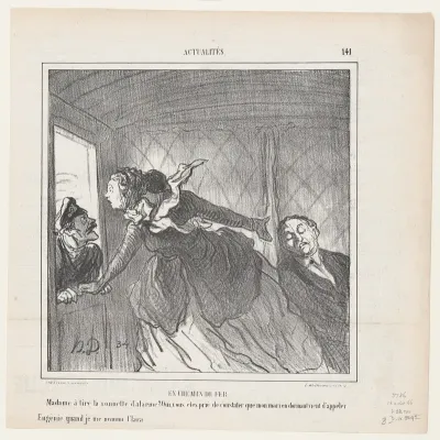 On the railroad, from 'News of the day,' published in Le Charivari, August 18, 1866