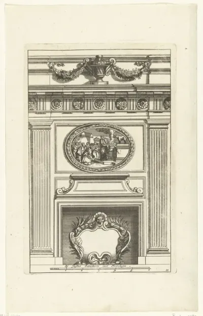 Onderboezem tussen twee Toscaanse pilasters