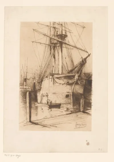 Onderhoud aan een schip in de haven