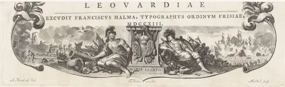 Onderste fragment van een allegorie ter ere van koningin Anna in het bereiken van de Vrede van Utrecht, 1713