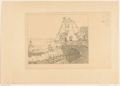 Onderstuk van een watermolen bij Gouda