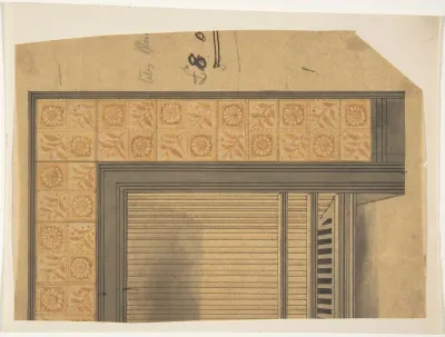 One half a Tiled Fireplace Surround