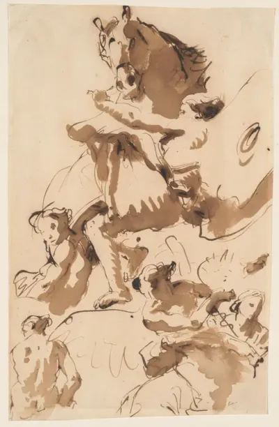One of the Hours Holding the Bridle of a Horse of the Sun, and Other Figures