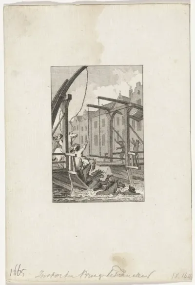 Ongeluk van graaf Johan Maurits op de brug van Franeker, 1665