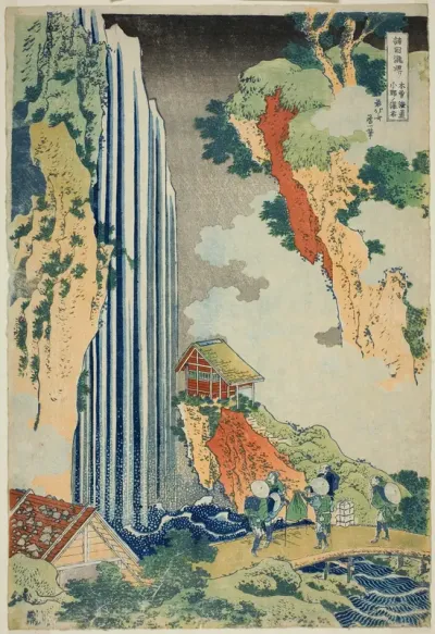 Ono Falls on the Kisokaido (Kisokaido Ono no bakufu), from the series "A Tour of Waterfalls in Various Provinces (Shokoku taki meguri)"