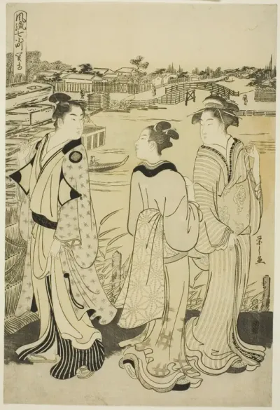 Ono no Komachi at Seki Temple, from the series The Fashionable Seven Komachi (Furyu nana Komachi)