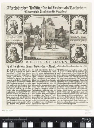 Onthoofding van arminianen te Leiden en Rotterdam, 1623