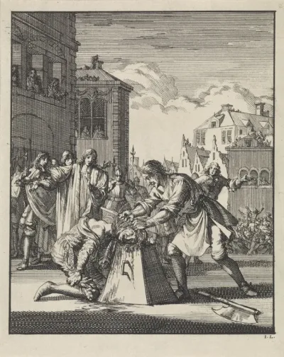 Onthoofding van James Scott hertog van Monmouth te Londen, 1685