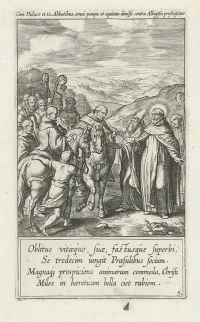 Ontmoeting tussen de Heilige Dominicus en de cisterciënzer monniken