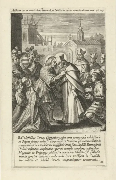 Ontmoeting tussen graaf Godfried van Cappenberg en de heilige Norbertus