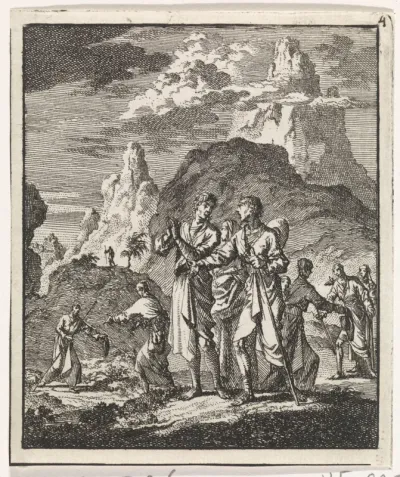 Ontmoeting van pelgrims in de bergen
