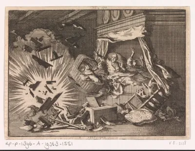 Ontploffing van een bom in een huis aan de Ebbingestraat te Groningen, 1672