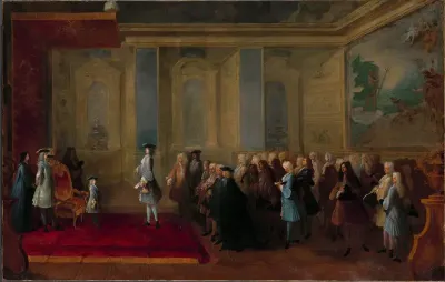 Ontvangst van Cornelis Hop (1685-1762) als gezant der Staten Generaal aan het hof van Lodewijk XV, 24 juli 1719