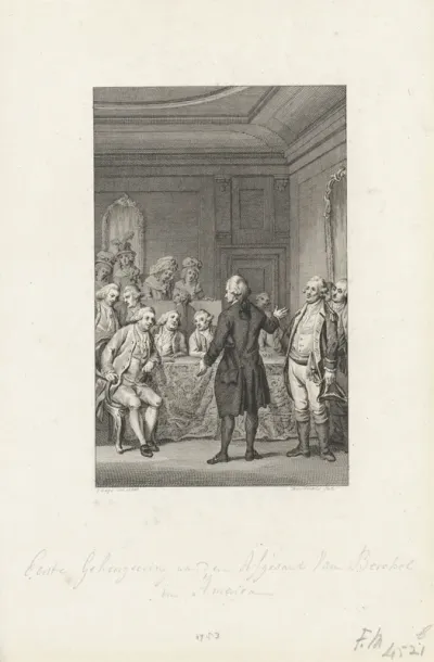 Ontvangst van de eerste Nederlandse gezant in de Amerikaanse senaat, 1783