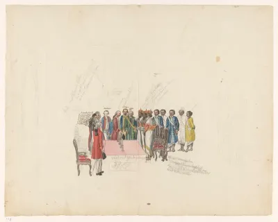 Ontvangst van de gezanten van de koning van Kandy, 1785