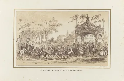 Ontvangst van het bruidspaar in Baarn, 1878