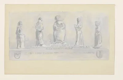 Ontwerp ter herdenking van 100-jarig jubileum van De Grootnoordhollandsche van 1845 en Algemeene Friesche