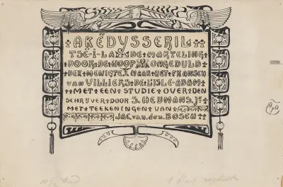 Ontwerp titelblad: Akëdysseril, door S. Heijmans (Jr.)