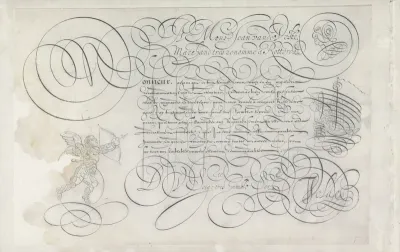 Ontwerp van een schrijfvoorbeeld: A Mons. Jean vande Veke (...)