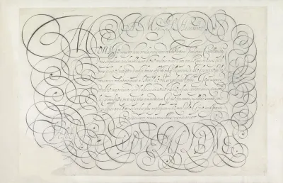 Ontwerp van een schrijfvoorbeeld: A mons. L'Heremite
