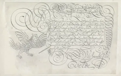 Ontwerp van een schrijfvoorbeeld: A monsieur Jacques Keyser van Bollandt