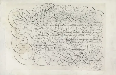 Ontwerp van een schrijfvoorbeeld: Aen S. Jaques Olis (...)