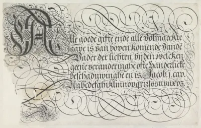 Ontwerp van een schrijfvoorbeeld: Alle goede gifte (...)