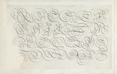 Ontwerp van een schrijfvoorbeeld: het alfabet in vier regels kapitalen