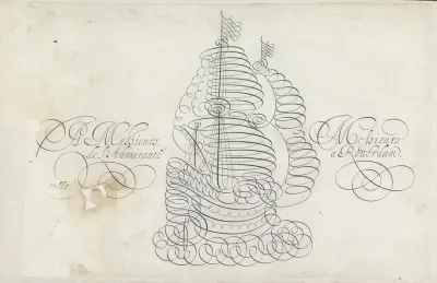 Ontwerp van een schrijfvoorbeeld met admiraalsschip