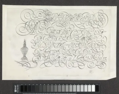 Ontwerp van een schrijfvoorbeeld: Sig. fr[at]ello mio (...).