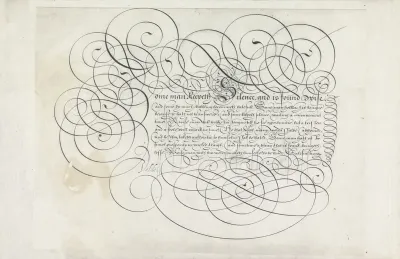 Ontwerp van een schrijfvoorbeeld: Some man keepeth silence (...)