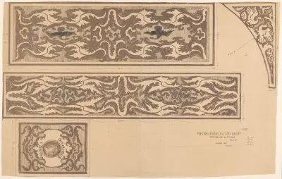 Ontwerp vestibule 1e Classe, mozaïek, Mr. P.C. Hooft
