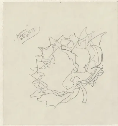 Ontwerp voor aardewerkdecoratie: papaver