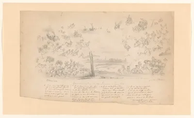 Ontwerp voor Almanakprent: Aantrekkingskracht van Leyden in Junij 1850