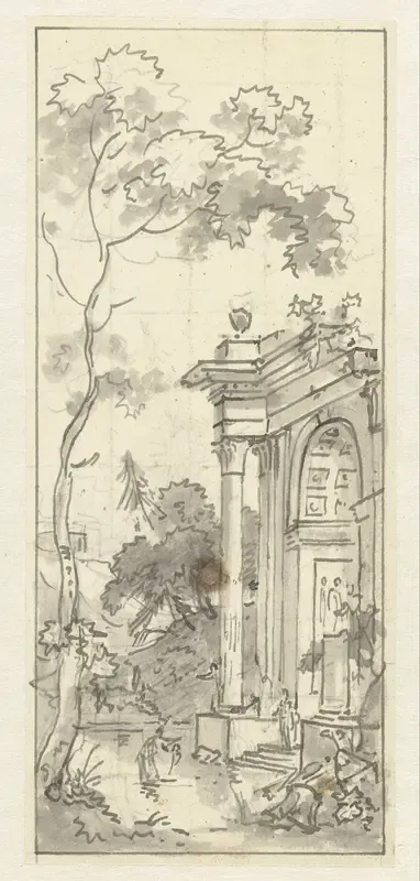 Ontwerp voor behangselschildering voor T.A. van Iddekinge