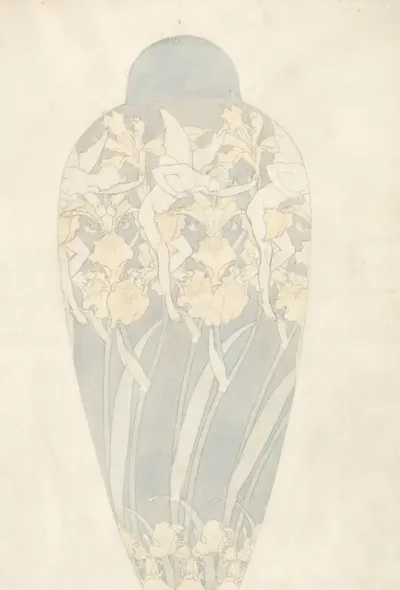 Ontwerp voor de beschildering van een vaas 'Elfes et Iris'