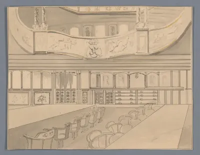 Ontwerp voor de eetzaal van de Mailboot