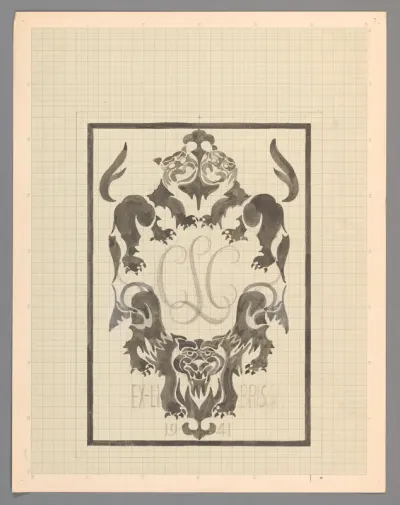 Ontwerp voor de ex libris van Carel Lion Cachet