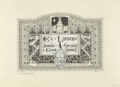 Ontwerp voor de ex libris van Joannes Gerardus de Groot Jamin jr.