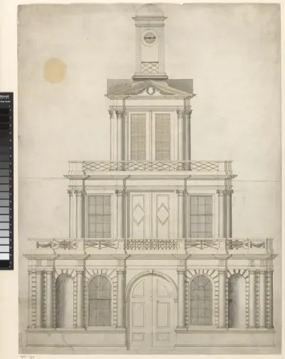 Ontwerp voor de gevel van een kerk