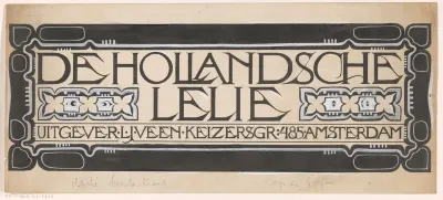 Ontwerp voor: De Hollandsche Lelie, Weekblad voor jonge dames, c. 1892-1919