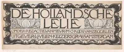 Ontwerp voor: De Hollandsche Lelie, Weekblad voor jonge dames, c. 1916-1918