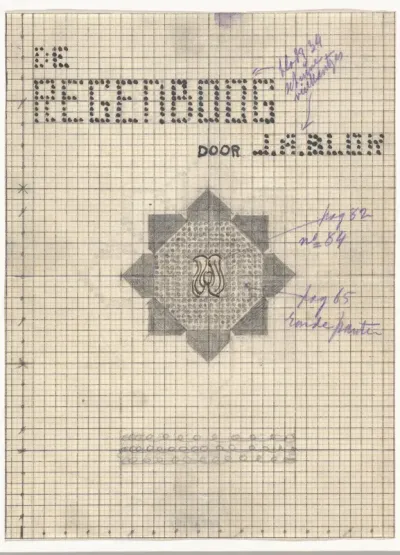 Ontwerp voor de omslag van het boek De Regenboog, door J.A. Blok