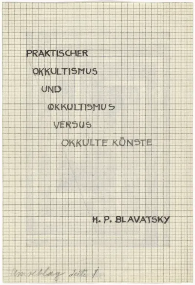 Ontwerp voor de omslag van Praktischer Okkultismus und Okkultismus versus Okkulte Künste, door H.P. Blavatsky