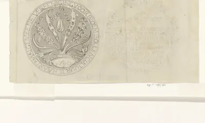 Ontwerp voor de penning voor de Algemeene Vereeniging voor de Bloembollencultuur, 1910