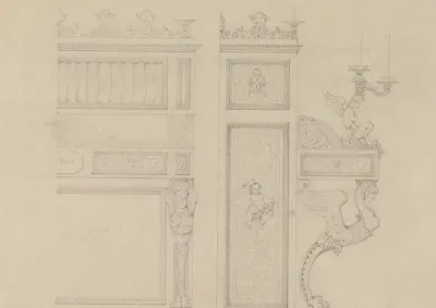 Ontwerp voor de rechterhelft van een piano